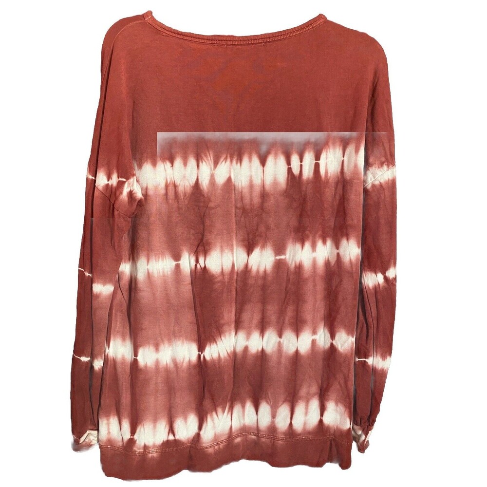 Knox Rose Top Sz- M Rose &White Tie Die hippie sweatshirt crew neck warm